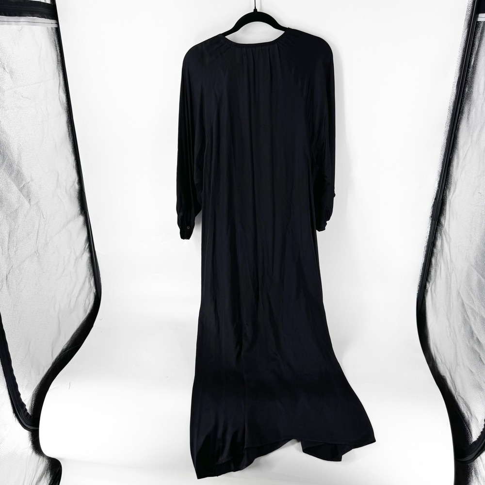 Cali Dreaming Rhythm Sunchaser Midi Dress Black Shirt Dress Balloon Sleeve - Picture 11 of 11
